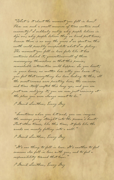 David Levithan's Letter