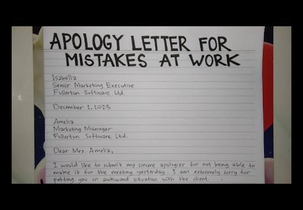 How to Write An Apology Letter