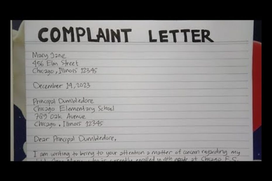 Writing Letters of Complaint